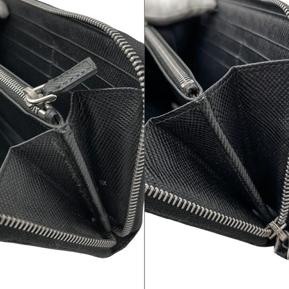 PRADA Saffiano long wallet black leather - Picture 8 of 9